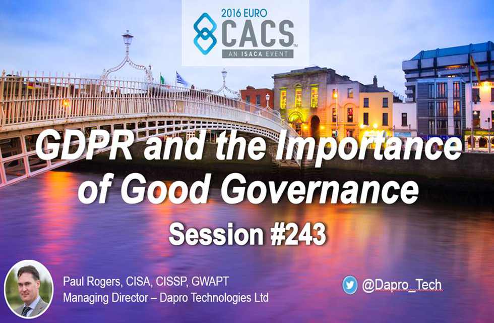 GDPR and The Importance of Good Governance Presentation