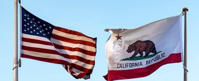 An image of the US and California State Flags representing changes to the California Privacy Right Act (CPRA) of 2020 for an entitled article featured on data-privacy.io