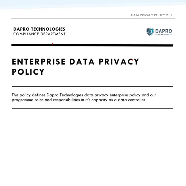 Enterprise Data Privacy Policy Template, Data-Privacy.io