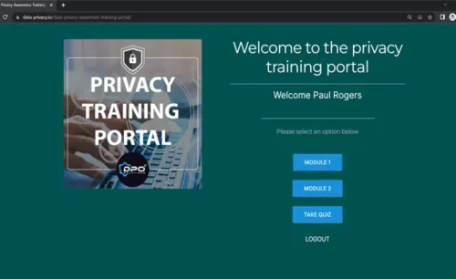 Data privacy awareness training portal