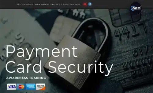 payment card security awareness ppt cover slide, payment card security awareness training ppt download, privacy office solutions, PCI-DSS awareness training ppt