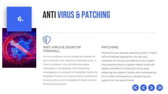 cybersecurity awareness training 2024 part 2 remote working security slide 6 AV and Patching