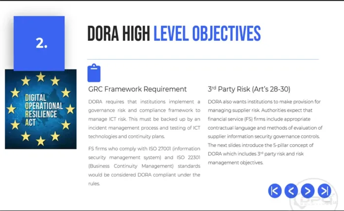 DORA Presentation - DORA High Level Objectives