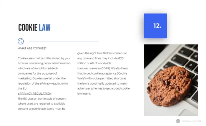 Data Privacy Primer Presentation Cookie Law Slide 12 - DPO Training Solutions