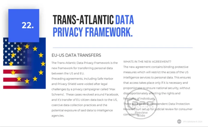 Data Privacy Primer Presentation Transatlantic Data Privacy Act Slide 22 - DPO Training Solutions