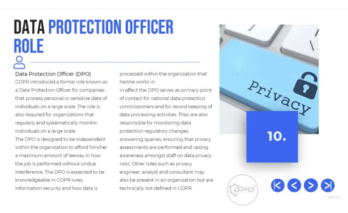 Data Protection Officer Role - Data Privacy Awareness 4-Part PowerPoint Course Preview - Module 3 Introduction to GDPR slide-10
