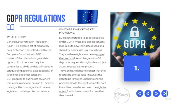 GDPR Regulations Overview - Data Privacy Awareness 4-Part PowerPoint Course Preview - Module 3 Introduction to GDPR slide-1