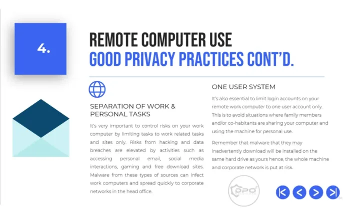 Remote Computer Use Good Privacy Practices Continued - Data Privacy Awareness 4-Part PowerPoint Course Preview - Module 2 Remote Worker Privacy Awareness slide-4