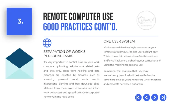 Security Training Slides - Remote Computer Use Good Practices Slide 3, DPO Training Solutions