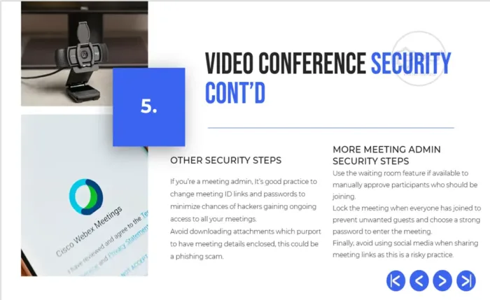 Security Training Slides - Video Conference Security Slide 5, DPO Training Solutions