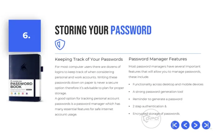 Storing Your Password - Data Privacy Awareness 4-Part PowerPoint Course Preview - Module 2 Remote Worker Privacy Awareness slide-6