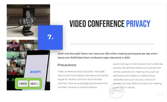 Video Conference Privacy - Data Privacy Awareness 4-Part PowerPoint Course Preview - Module 2 Remote Worker Privacy Awareness slide-7