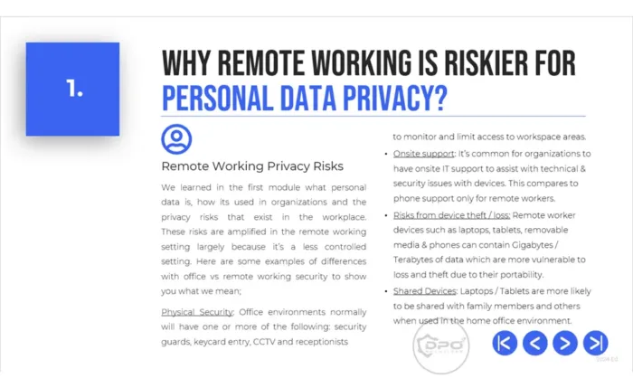 Why Remote Working is Riskier for Personal Data Privacy- Data Privacy Awareness 4-Part PowerPoint Course Preview - Module 2 Remote Worker Privacy Awareness slide-1
