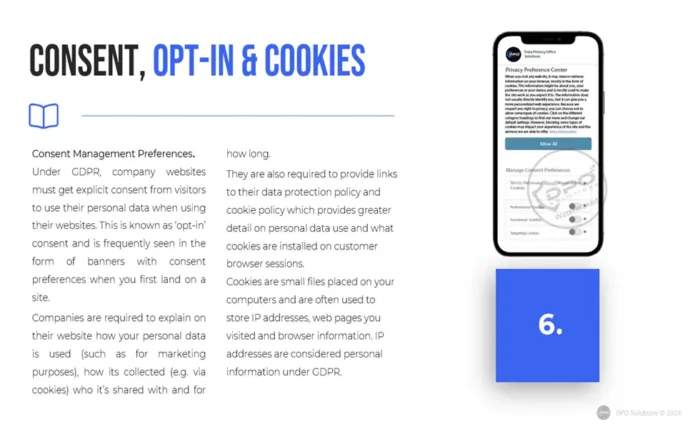 data privacy awareness short training presentation - consent management and cookies- slide 6, DPO training solutions