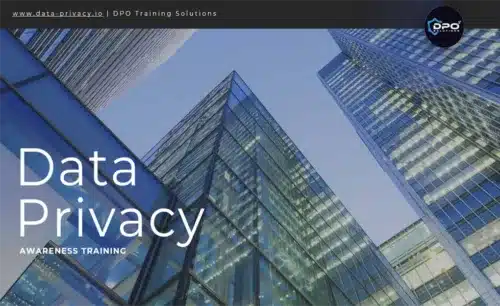 data privacy awareness short training presentation - cover slide, DPO training solutions