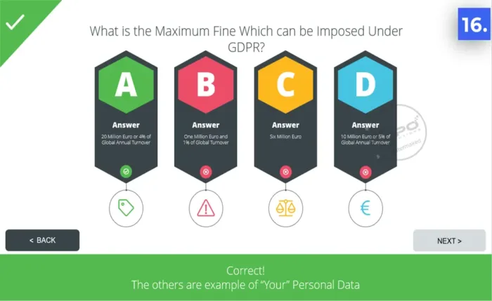 data privacy awareness short training presentation - quiz q5 - What is the Maximum Fine Which can be Imposed Under GDPR, DPO training solutions