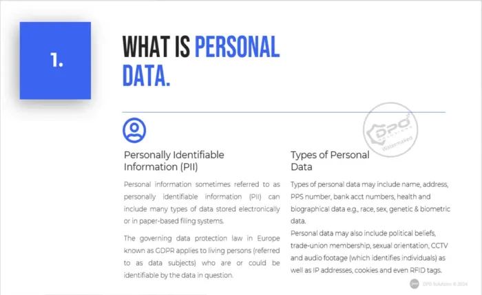 data privacy awareness short training presentation - what is personal data - slide 1, what is GDPR and data privacy, DPO training solutions