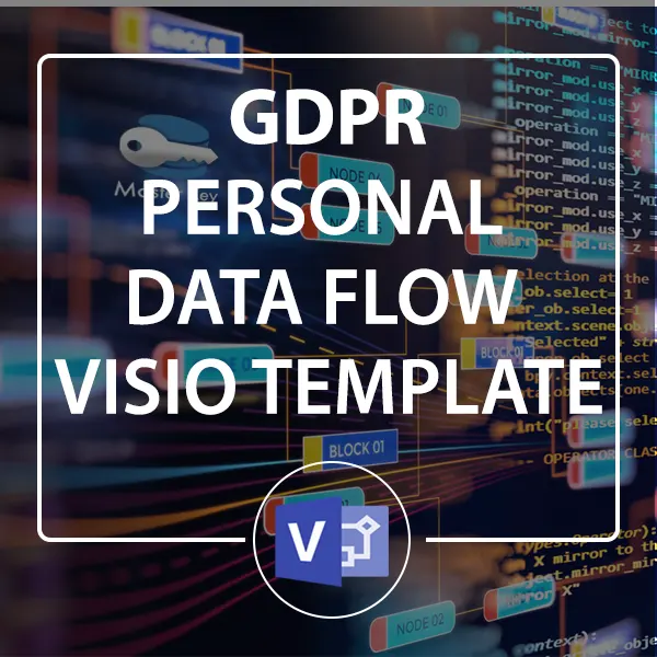 GDPR Data Flow Visio Template, data mapping visio template