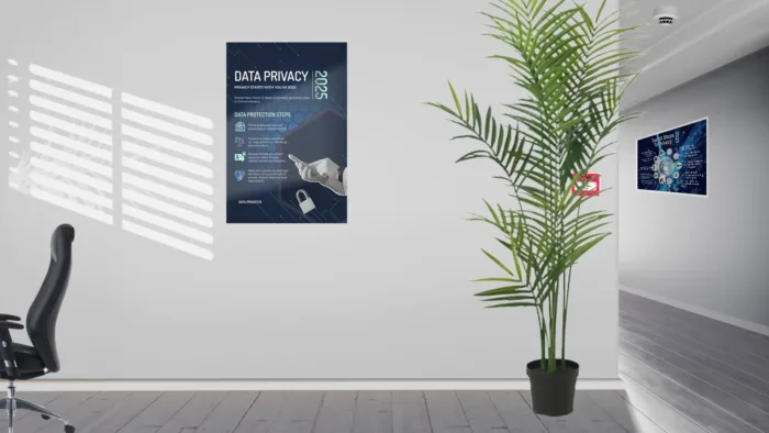 Data Privacy Awareness Tips Acrylic Poster Mockup