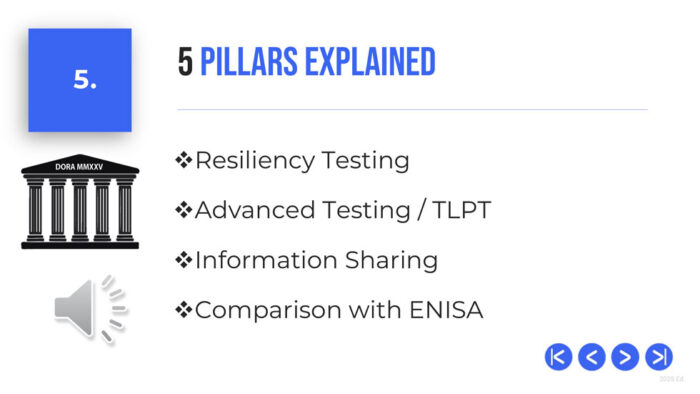 DORA 5 Pillars Training Presentation, DPO Solutions NY