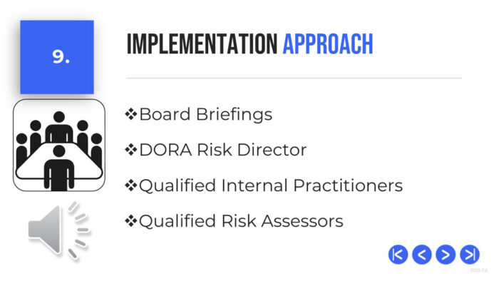 DORA Implementation Approach Training, DPO Solutions NY