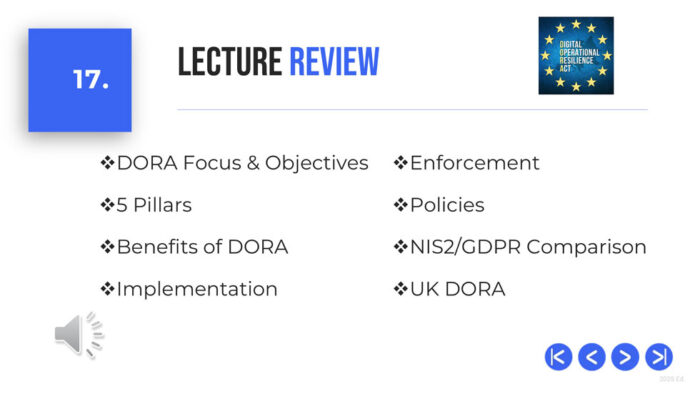 Guided DORA regulation training course, DPO Solutions NY, Digital Operational Resiliency Act Training Guided Presentation