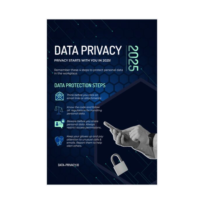 Data Privacy Awareness 2025 Tips Satin Poster - 300gsm - Image 3