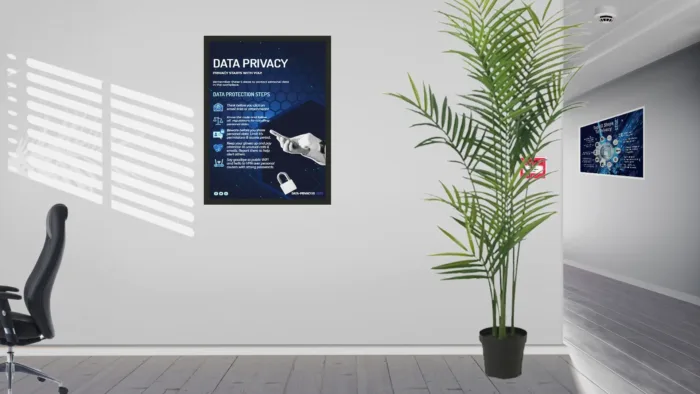 Data Privacy Poster Office Space Mockup, DPO Solutions NY