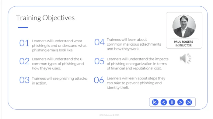 Phishing Awareness Training Course Objectives